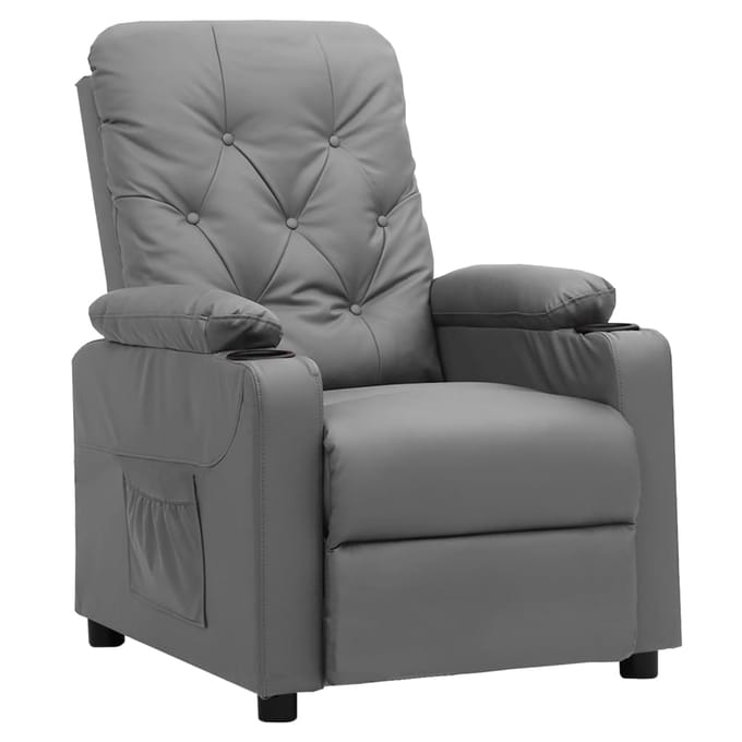 vidaXL - Fauteuil - verstelbaar - kunstleer - grijs