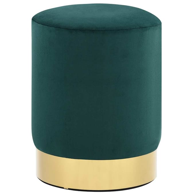 vidaXL - Kruk - fluweel - 28 - x - 36 - cm - donkergroen - en - goudkleurig