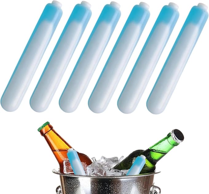 Koelsticks - Herbruikbare ijsblokjes - Dranken koelen - Direct klaar voor gebruik - 6 stuks - Wit