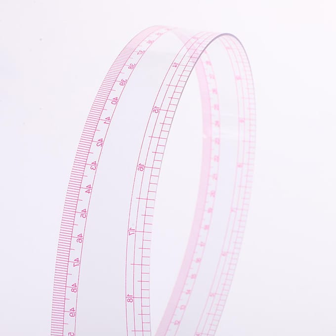 7-delige Curve Liniaal Set Hoge Transparantie Nauwkeurige Schaal Flexibiliteit Naa Liniaal Set voor Kleding white