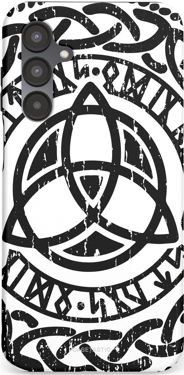 Casetastic hoesje geschikt voor Samsung Galaxy A16 - Dubbellaagse bescherming - Valhalla eer - Fashion Case - Wit Zwart Grijs