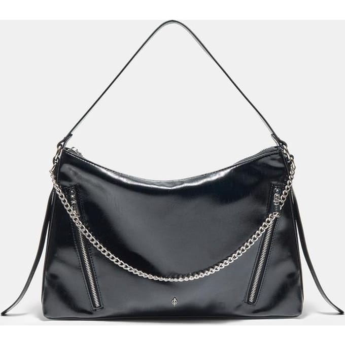 Stradivarius Schoudertas met ketting en ritsen  Zwart OS