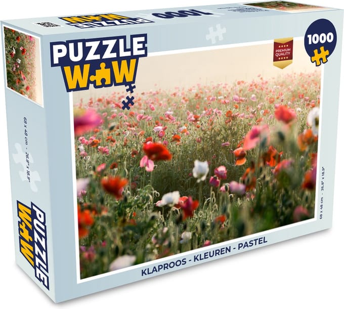 Puzzel Klaproos - Kleuren - Pastel - Legpuzzel - Puzzel 1000 stukjes volwassenen