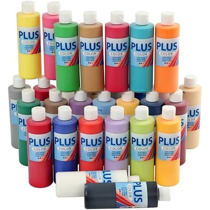 Plus Color Acrylverf - Verf - Set van 30x250 ml - Diverse Kleuren