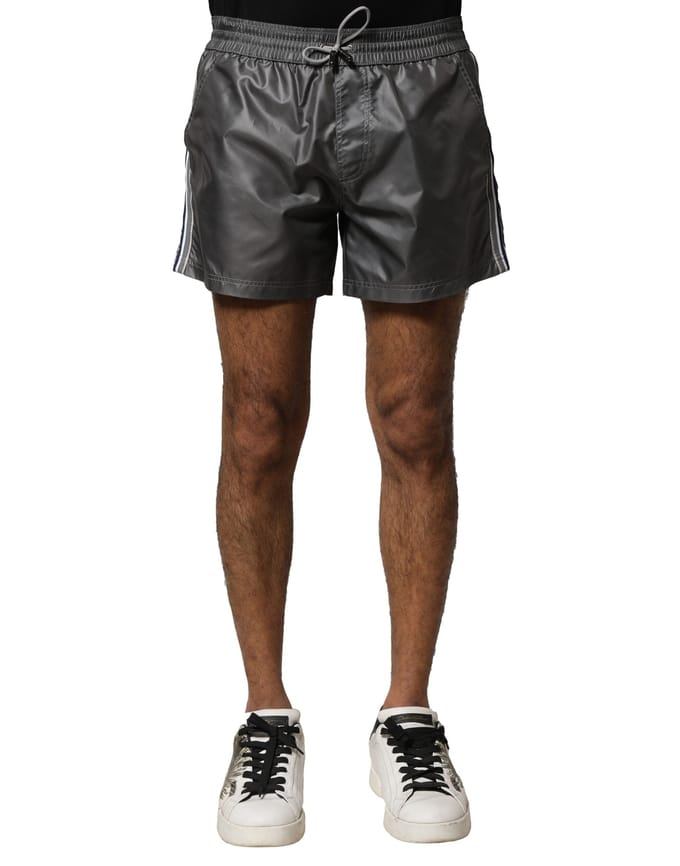Dolce & Gabbana Grijze Polyester Midden Taille Casual Bermuda Shorts