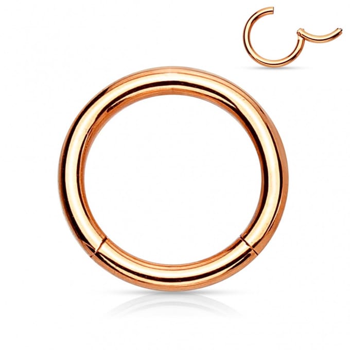 Piercing ring high quality - Chirurgisch staal 1.2x8 mm - rose goud - LMPiercings