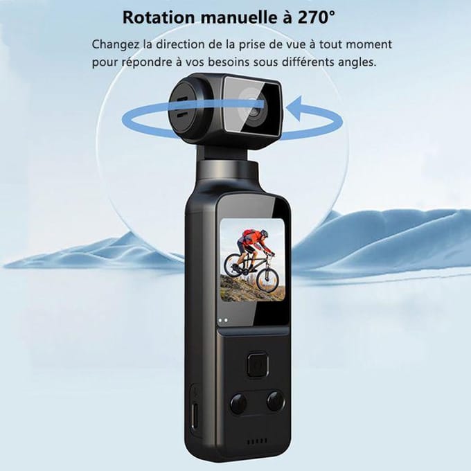 4K UHD Sportcamera - SAPLIKY - 4K - 270° Roterende Lens - 1.3  Scherm - WiFi zwart