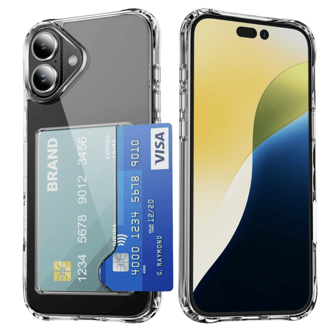 CaseBody Apple iPhone 16 Plus Shockproof Hoesje met Pasruimte Transparant