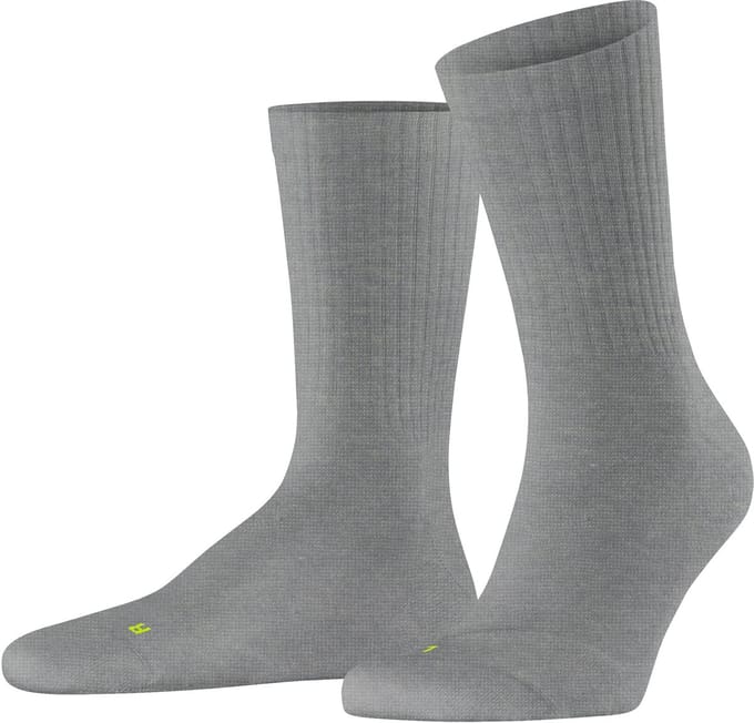 FALKE Run Rib Crew lichte padding katoen functioneel materiaal Sokken unisex grijs - maat 35-36