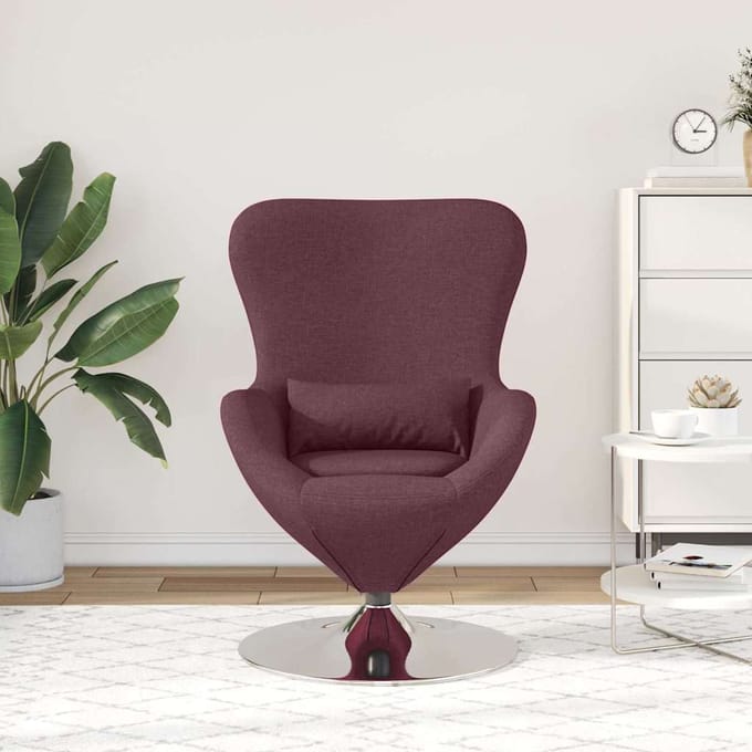 vidaXL - Eivormige - stoel - Paars - 63 - x - 73 - x - 90 - cm - Stof