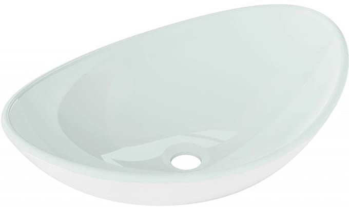 Mexen Sonia glazen opbouw wastafel 54 x 37 cm, wit - 24145430