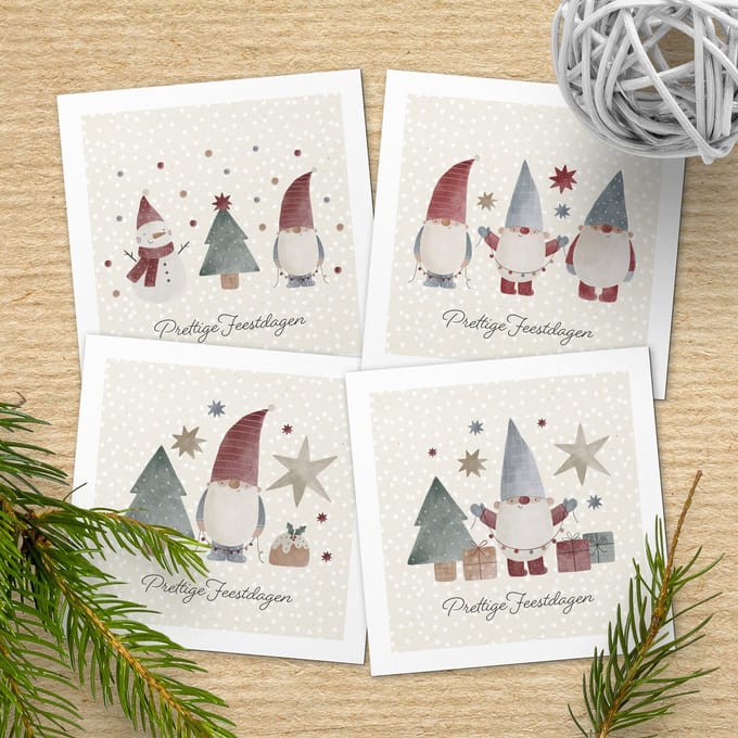 Fabrikten Kerstkaarten Kaboutertjes - 10 stuks + Enveloppen