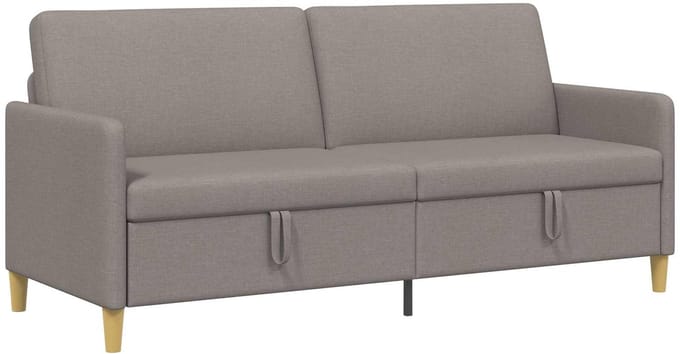 vidaXL - Sofa - met - Opbergruimte - Taupe - 192 - x - 78 - x - 87 - cm - Polyester