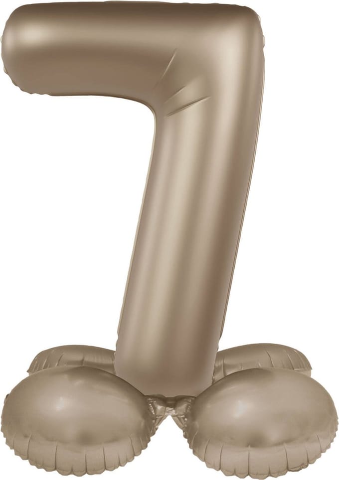 Staande Folieballon Cijfer 7 - Starlight Gold - Satin Gloss - 41 cm