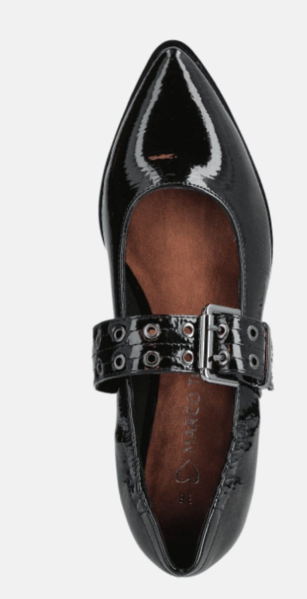 Marco Tozzi Dames Ballerina E Lak | Zwart | Maat: 36