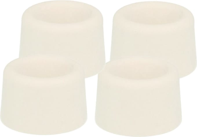 AMIG Deurstopper/deurbuffer - 8x - D23mm - inclusief schroeven - rubber - wit