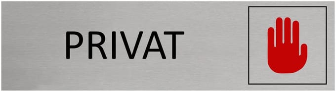 CombiCraft Aluminium Deurbordje "Privat " 165x45mm met tape