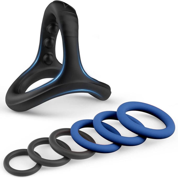 Daity cockring set - siliconen - 6 maten - ballstretcher