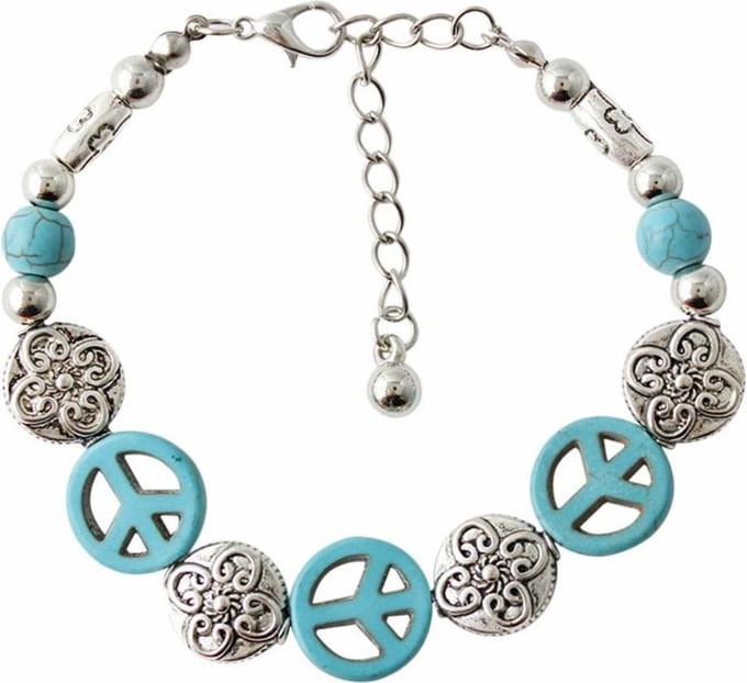 Fako Bijoux® - Armband - Turquoise - Peace Trio