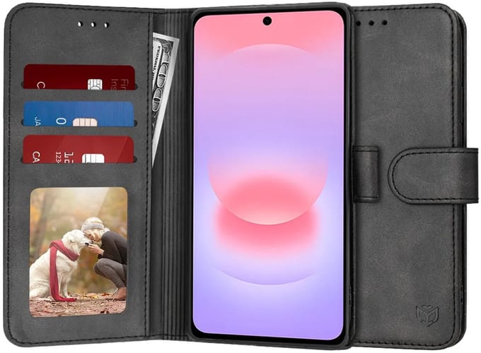 Hoesje geschikt voor Samsung Galaxy A37 - Techsuit Diary Book Wallet Case - Zwart
