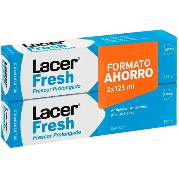 Tandpasta - LACER - Fresh Gel - Set van 2 - Unisex - Intense frisheid wit