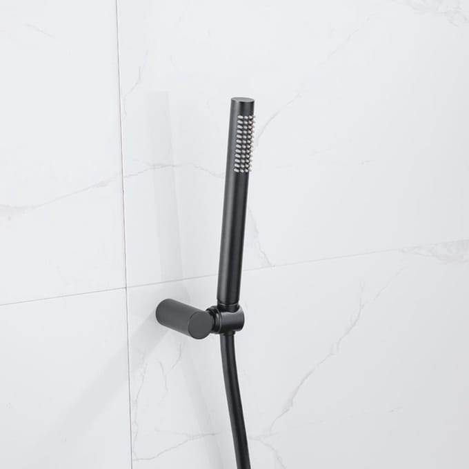 FugaFlow Eccelente Sobrado Badkamer handdoucheset incl staafhanddouche - houder - slang glad Zwart
