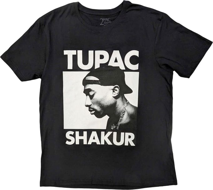 Tupac - Eyes Closed Heren T-shirt - S - Zwart