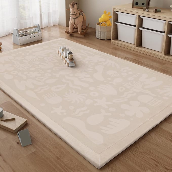 Little Olly Wasbaar speelkleed - Flo Beige - 80x150cm