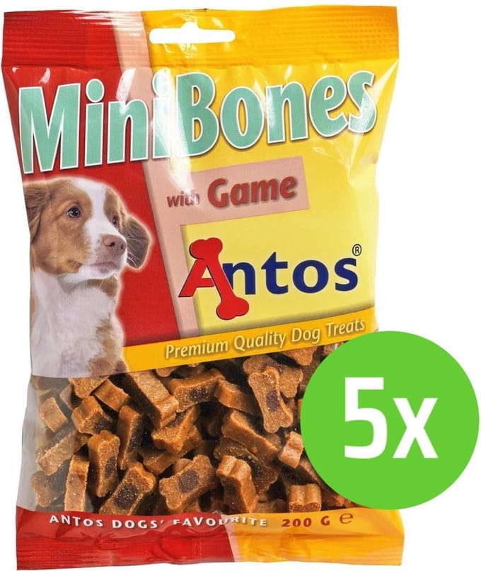 Antos Mini Bones Duo Wild - hondensnoepjes - 200 gram - 5 Verpakkingen