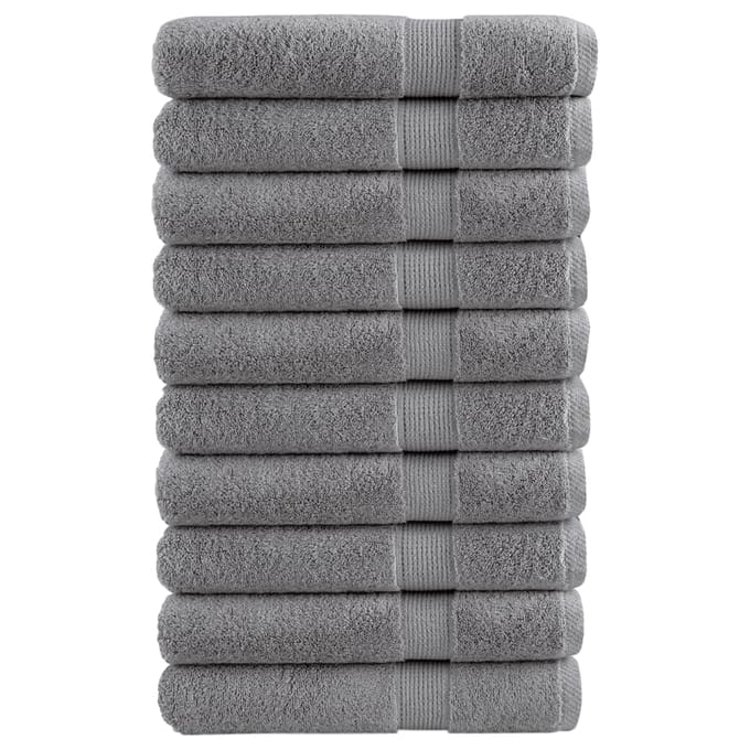 vidaXL - Handdoeken - SOLUND - 10 - st - 600 - g/m² - 100x200 - cm - grijs