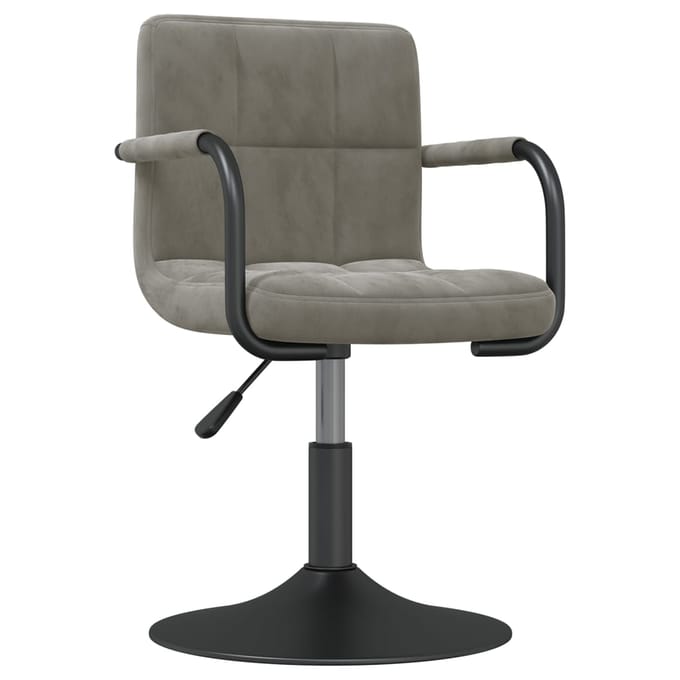 vidaXL - Eetkamerstoelen - draaibaar - 2 - st - fluweel - lichtgrijs