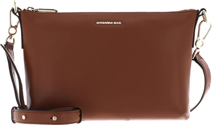 MANDARINA DUCK Leren Schoudertas Luna Pochette Caramel Cafe Bruine