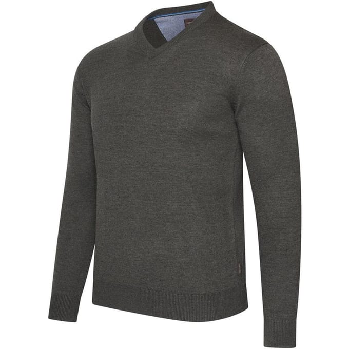 Cappuccino Italia - Heren Trui Salerno Pullover - Grijs - Maat XXL
