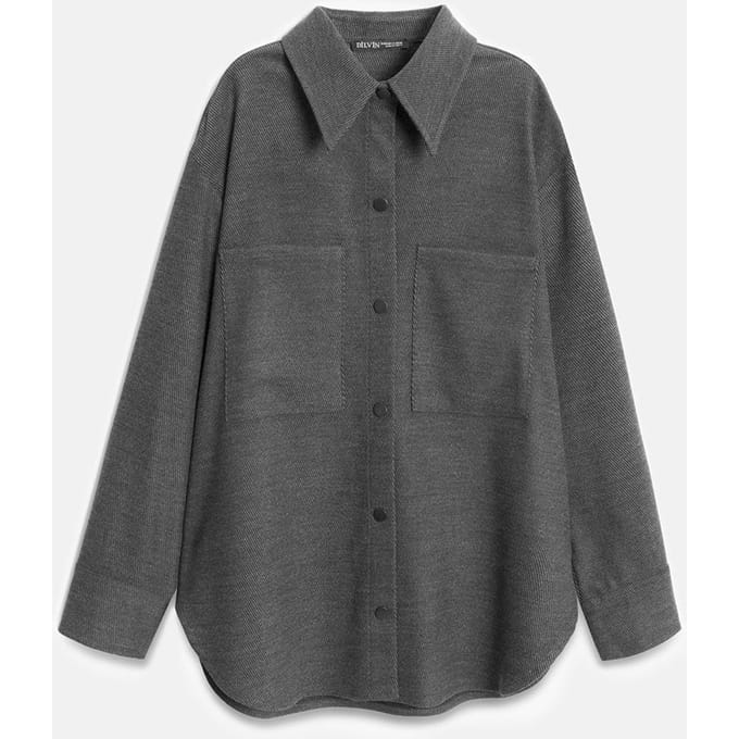Oversized Lange Mouwen Gebreid Overhemd