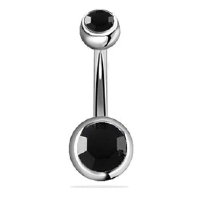 Navel Piercing - Zilver Met Steentjes