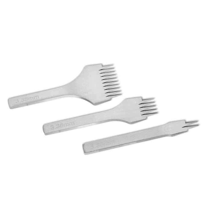 Ensemble d'outils à poinçon White Steel 2 5 10 Ensemble de ciseaux à poinçonner pour l'artisanat du cuir 3.38mm
