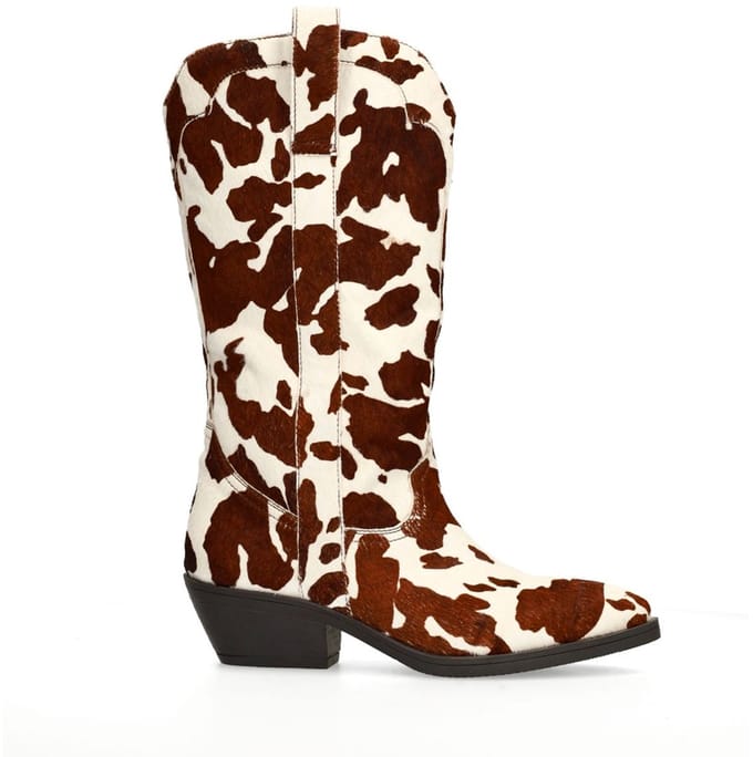 Sacha - Dames - Bruine cow print cowboylaarzen - Maat 40