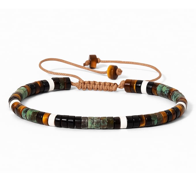 Marama - Herenarmband Afrikaanse Jaspis - Handgemaakt - Verstelbaar