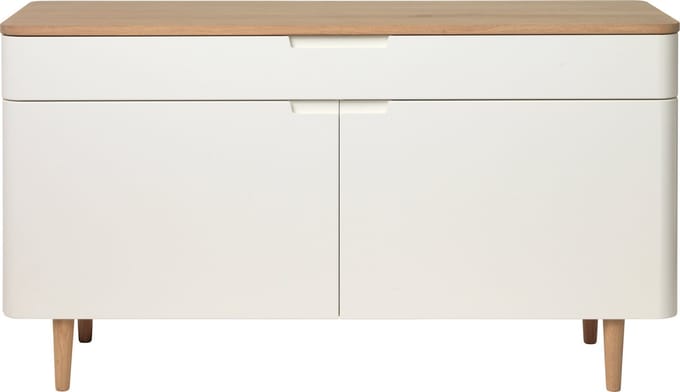 Dressoir Naturel/Wit - Eikenhout - 140cm - Kast Amalfi - Giga Living