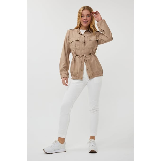 EsQualo Jacket Cargo Dark Sand Größe: 36 | Militärjacken Outlet | Damen | Braun