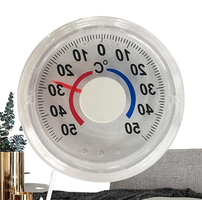 Raam Thermograaf - Temperatuurmeter Buiten - Buiten Temperatuur - Transparant Design - Diameter 11 cm - Zilver