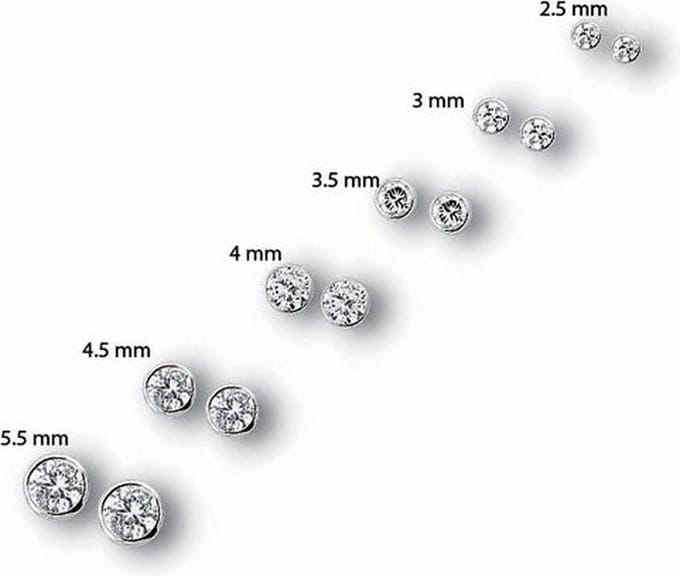 TFT Oorknoppen Zirkonia Zilver Gerhodineerd Glanzend 5mm