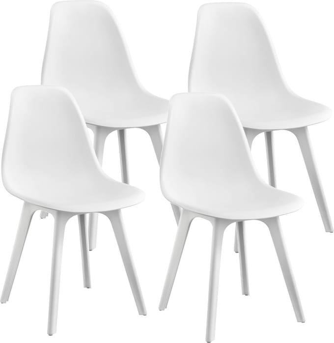 Eetkamerstoel Lendava 83x54x48 cm set van 4 kunststof wit
