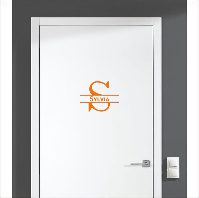 Deursticker Met Naam -  Sylvia - Oranje