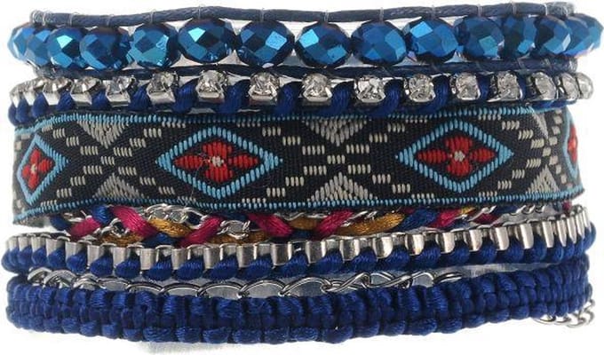 Behave - Armband - blauw boho design - handgemaakt detail - 17,5 cm