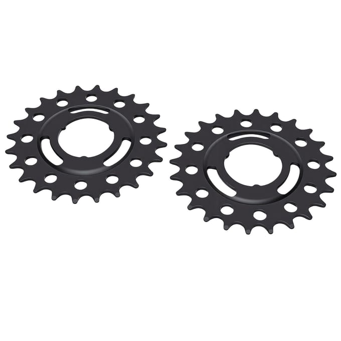 2 pièces Roue libre à pignon fixe Acier au carbone Pignon à 24 dents avec trou Haute dureté pour vélo à pignon fixe black