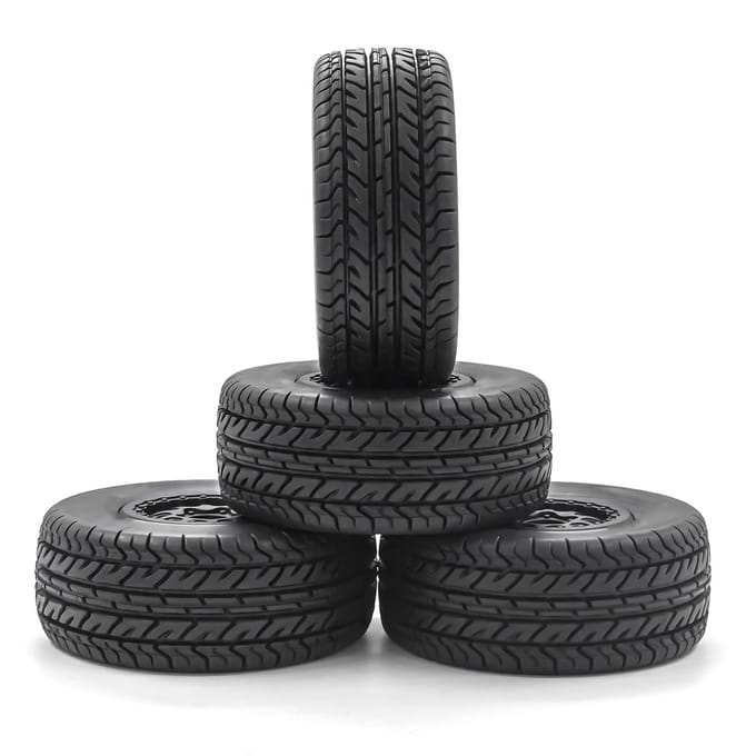 RC Crawler Rubberbanden RC Autobanden 4 stuks 12mm Hex Vervanging voor 1/10 Traxxas Slash RC Korte type A
