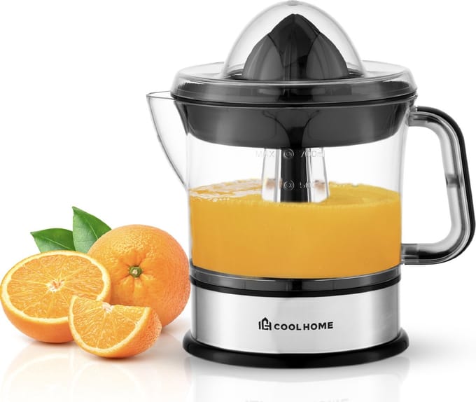 Coolhome CP24 Citruspers – 0,7L – Sinaasappelpers met Aromadeksel – Vaatwasserbestendig