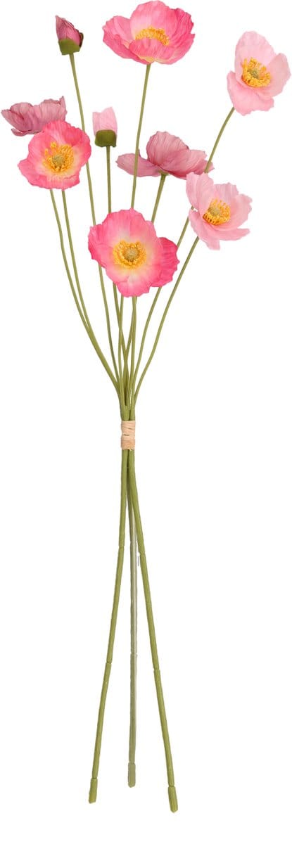 Klaprozen Kunstbloemenbundel 60cm Roze mix