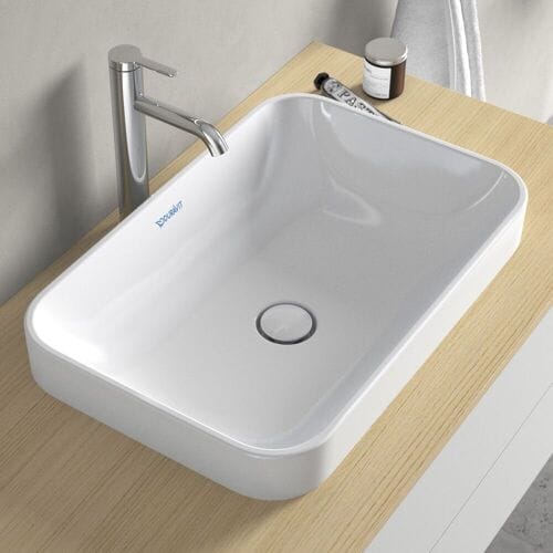 Duravit Happy D.2 Plus countertop sink 60 cm white, without overflow, without tap hole bench 2359600000